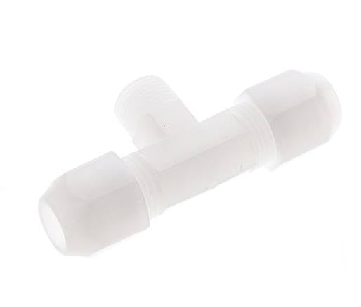 10x12mm & R3/8'' PVDF T-Shape Hose Fitting with Male Threads 10bar/145psi