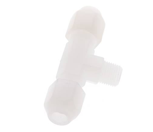 4x6mm & R1/8'' PVDF T-Shape Hose Fitting with Male Threads 10bar/145psi