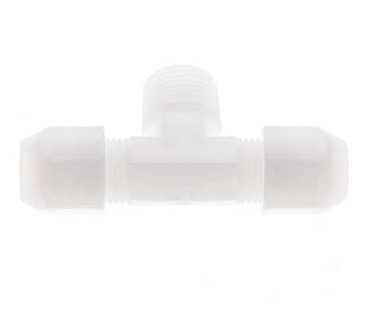 10x12mm & R1/2'' PVDF T-Shape Hose Fitting with Male Threads 10bar/145psi