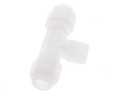 8x10mm & R3/8'' PVDF T-Shape Hose Fitting with Male Threads 10bar/145psi