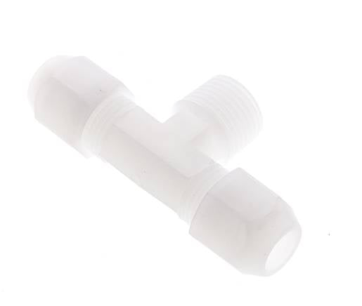 10x12mm & R1/2'' PVDF T-Shape Hose Fitting with Male Threads 10bar/145psi