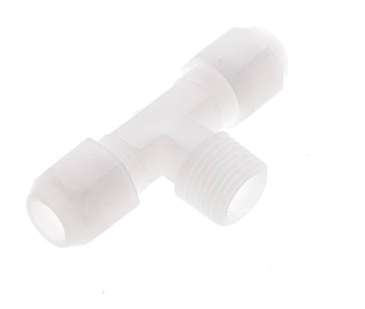 10x12mm & R1/2'' PVDF T-Shape Hose Fitting with Male Threads 10bar/145psi