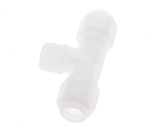 8x10mm & R3/8'' PP T-Shape Hose Fitting with Male Threads 10bar/145psi [2 Pieces]