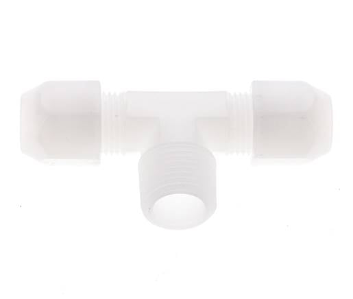 10x12mm & R1/2'' PVDF T-Shape Hose Fitting with Male Threads 10bar/145psi