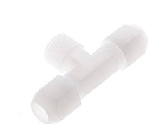 10x12mm & R1/2'' PVDF T-Shape Hose Fitting with Male Threads 10bar/145psi