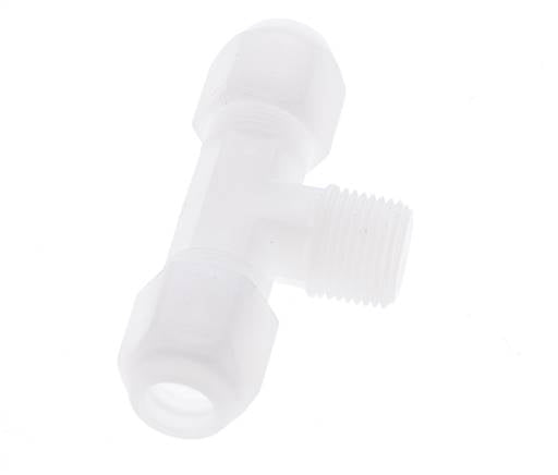 8x10mm & R3/8'' PP T-Shape Hose Fitting with Male Threads 10bar/145psi [2 Pieces]