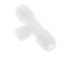 8x10mm & R3/8'' PVDF T-Shape Hose Fitting with Male Threads 10bar/145psi