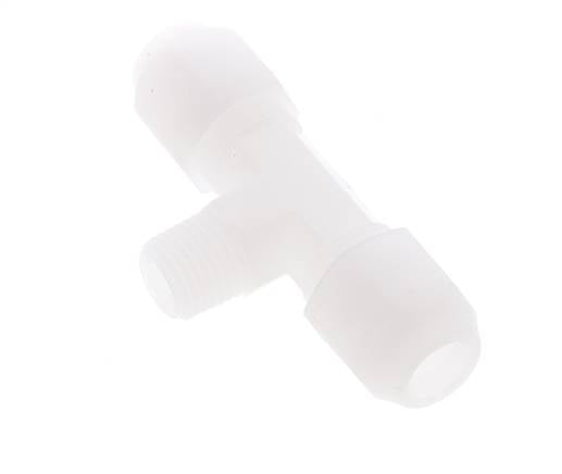 8x10mm & R1/4'' PVDF T-Shape Hose Fitting with Male Threads 10bar/145psi