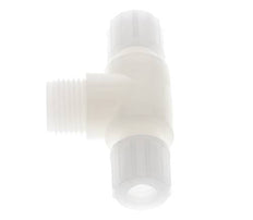 10x8mm & G1/2'' PVDF T-Shape Tee Compression Fitting with Male Threads 10 bar