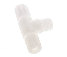 6x4mm & G1/4'' PVDF T-Shape Tee Compression Fitting with Male Threads 10 bar