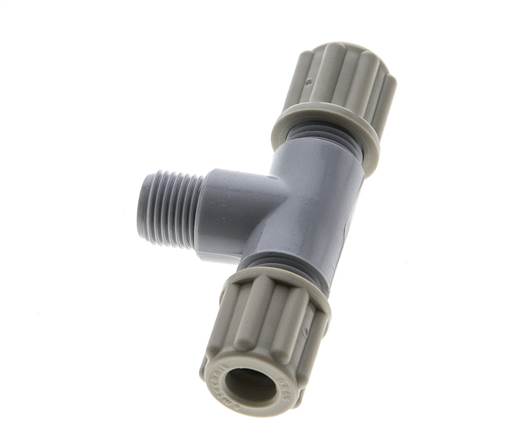 6x4mm & G1/8'' PA T-Shape Tee Compression Fitting with Male Threads 10 bar [2 Pieces]