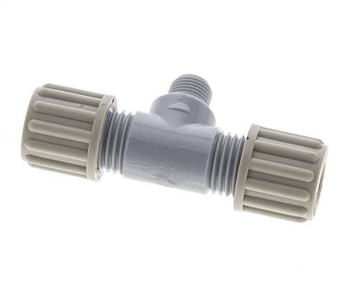 8x6mm & G1/8'' PA T-Shape Tee Compression Fitting with Male Threads 10 bar [2 Pieces]