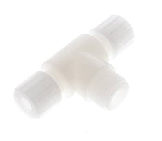 10x8mm & G1/2'' PVDF T-Shape Tee Compression Fitting with Male Threads 10 bar