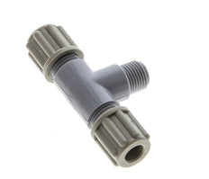 6x4mm & G1/8'' PA T-Shape Tee Compression Fitting with Male Threads 10 bar [2 Pieces]