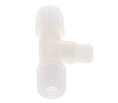 8x6mm & G1/4'' PVDF T-Shape Tee Compression Fitting with Male Threads 10 bar