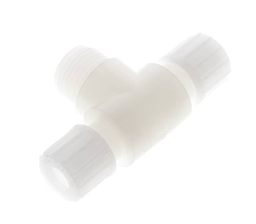 10x8mm & G1/2'' PVDF T-Shape Tee Compression Fitting with Male Threads 10 bar