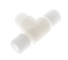 10x8mm & G1/2'' PVDF T-Shape Tee Compression Fitting with Male Threads 10 bar