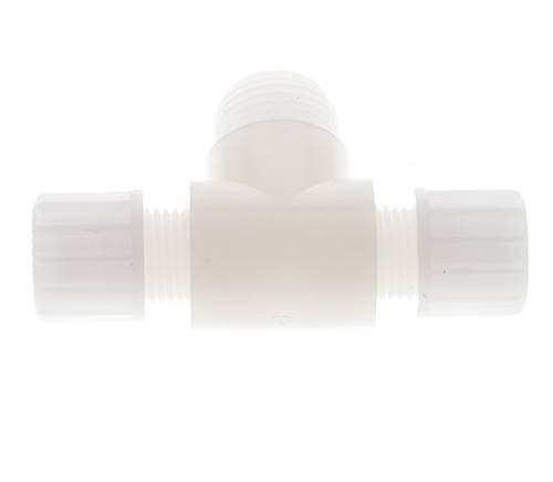 10x8mm & G1/2'' PVDF T-Shape Tee Compression Fitting with Male Threads 10 bar