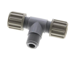 8x6mm & G1/4'' PA T-Shape Tee Compression Fitting with Male Threads 10 bar [2 Pieces]
