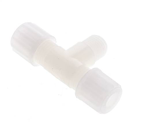 8x6mm & G1/4'' PVDF T-Shape Tee Compression Fitting with Male Threads 10 bar