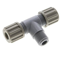 8x6mm & G1/4'' PA T-Shape Tee Compression Fitting with Male Threads 10 bar [2 Pieces]