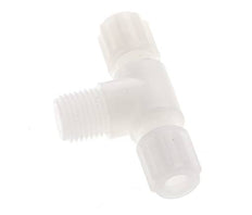 6x4mm & G1/4'' PVDF T-Shape Tee Compression Fitting with Male Threads 10 bar