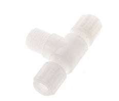 6x4mm & G1/4'' PVDF T-Shape Tee Compression Fitting with Male Threads 10 bar