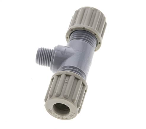 8x6mm & G1/8'' PA T-Shape Tee Compression Fitting with Male Threads 10 bar [2 Pieces]