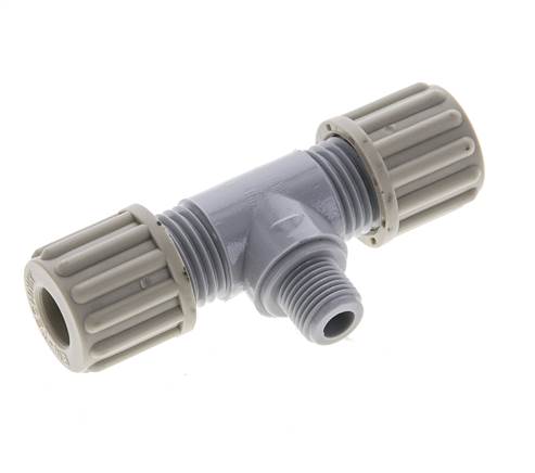 8x6mm & G1/8'' PA T-Shape Tee Compression Fitting with Male Threads 10 bar [2 Pieces]