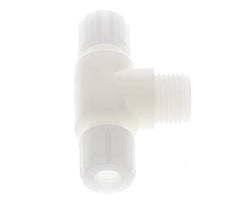 10x8mm & G1/2'' PVDF T-Shape Tee Compression Fitting with Male Threads 10 bar