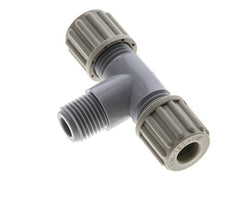 8x6mm & G1/4'' PA T-Shape Tee Compression Fitting with Male Threads 10 bar [2 Pieces]