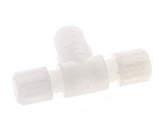 6x4mm & G1/4'' PVDF T-Shape Tee Compression Fitting with Male Threads 10 bar
