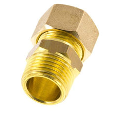 R 1/2'' Male x 15mm Brass Straight Compression Fitting 82 Bar DIN EN 1254-2