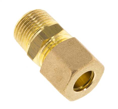 R 3/8'' Male x 10mm Brass Straight Compression Fitting 95 Bar DIN EN 1254-2