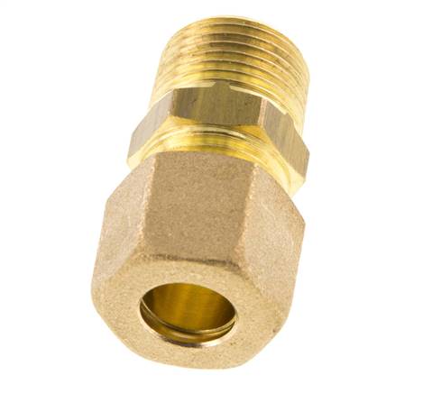 R 3/8'' Male x 10mm Brass Straight Compression Fitting 95 Bar DIN EN 1254-2