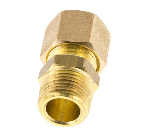 R 3/8'' Male x 10mm Brass Straight Compression Fitting 95 Bar DIN EN 1254-2