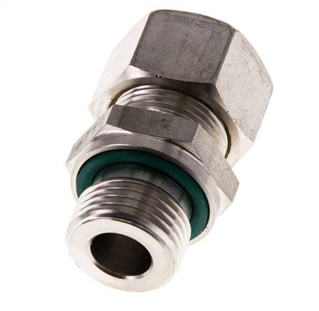 G 1/2'' Male x 15L Stainless steel Straight Compression Fitting with FKM Seal 315 Bar DIN 2353