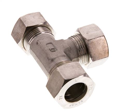 22L Stainless steel Tee Compression Fitting 160 Bar DIN 2353