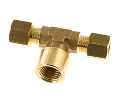 G 1/4'' x 6mm Brass Tee Compression Fitting 150 Bar DIN EN 1254-2
