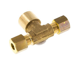 G 1/4'' x 6mm Brass Tee Compression Fitting 150 Bar DIN EN 1254-2
