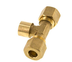 G 1/4'' x 10mm Brass Tee Compression Fitting 95 Bar DIN EN 1254-2