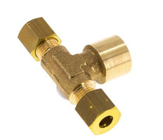 G 1/4'' x 6mm Brass Tee Compression Fitting 150 Bar DIN EN 1254-2