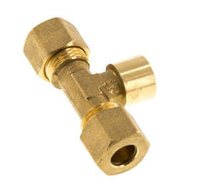 G 1/4'' x 10mm Brass Tee Compression Fitting 95 Bar DIN EN 1254-2