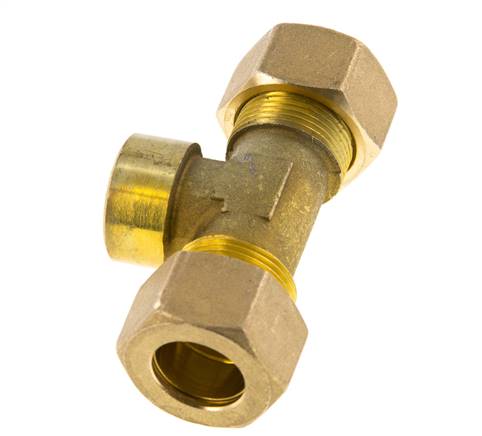 G 1/2'' x 18mm Brass Tee Compression Fitting 67 Bar DIN EN 1254-2