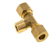 G 1/4'' x 10mm Brass Tee Compression Fitting 95 Bar DIN EN 1254-2