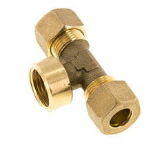 G 1/2'' x 12mm Brass Tee Compression Fitting 75 Bar DIN EN 1254-2