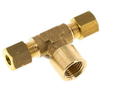 G 1/4'' x 6mm Brass Tee Compression Fitting 150 Bar DIN EN 1254-2