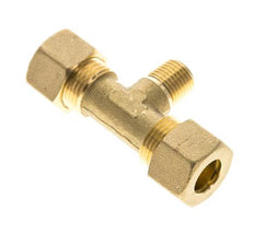 R 1/4'' Male x 12mm Brass Tee Compression Fitting 75 Bar DIN EN 1254-2