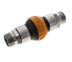 Threaded Rubber Expansion Joint DN32 R 1-1/4'' (Male)-R 1-1/4'' (Male) EPDM Stainless Steel