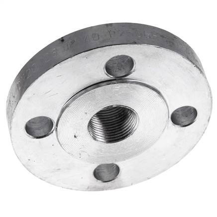 Threaded Flange DN20-PN40 Rp 3/4'' Zinc-Plated Steel DIN 2567 And EN 1092-1 (Type 13)